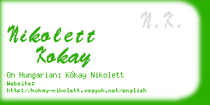 nikolett kokay business card